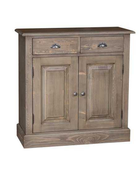 Credenza in legni massello 2 ante 2 cassetti country colorata prof 35cm MS432