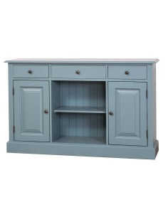 Credenza country in legni massello 2 ante 3 cassetti finiture colorate MS473