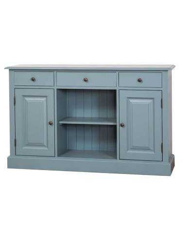 Credenza country in legni massello 2 ante 3 cassetti finiture colorate MS473