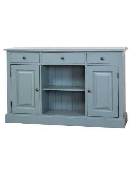 Credenza country in legni massello 2 ante 3 cassetti finiture colorate MS473