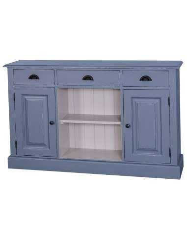 Credenza country in legni massello 2 ante 3 cassetti finiture colorate MS473