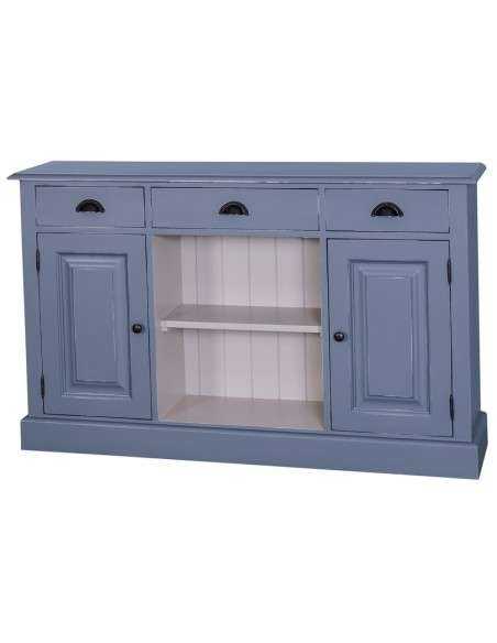 Credenza country in legni massello 2 ante 3 cassetti finiture colorate MS473