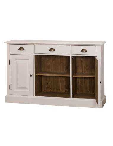Credenza country in legni massello 2 ante 3 cassetti finiture colorate MS473