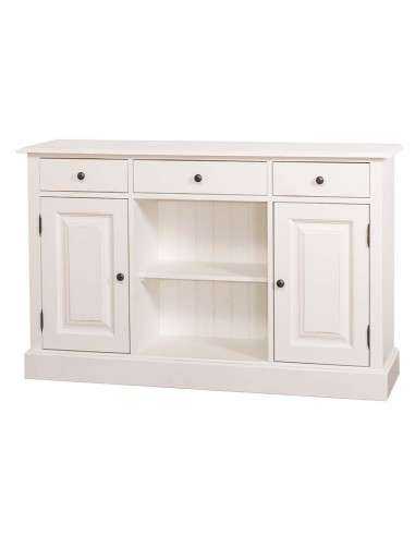 Credenza country in legni massello 2 ante 3 cassetti finiture colorate MS473