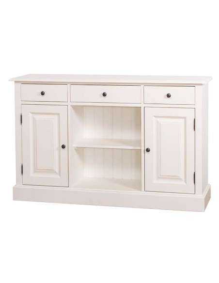 Credenza country in legni massello 2 ante 3 cassetti finiture colorate MS473