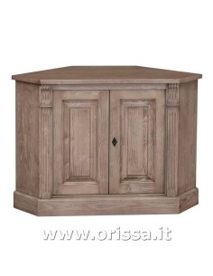 Credenza angolare bassa con 2 ante in legno stile country MS59B