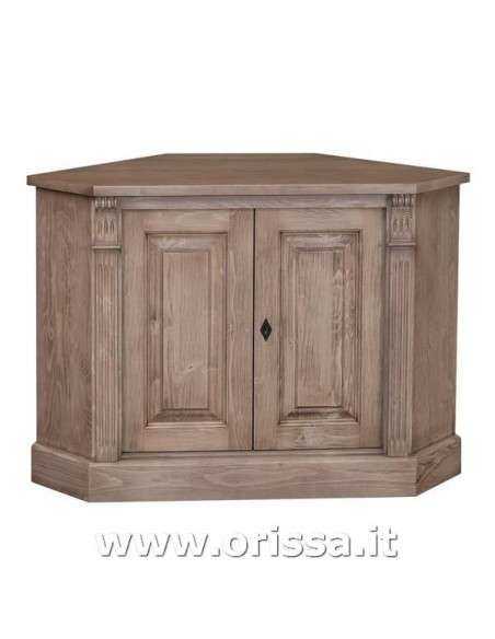 Credenza angolare bassa con 2 ante in legno stile country MS59B