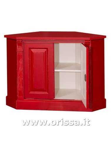 Credenza angolare bassa con 2 ante in legno stile country MS59B