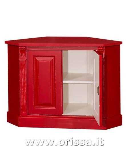 Credenza angolare bassa con 2 ante in legno stile country MS59B