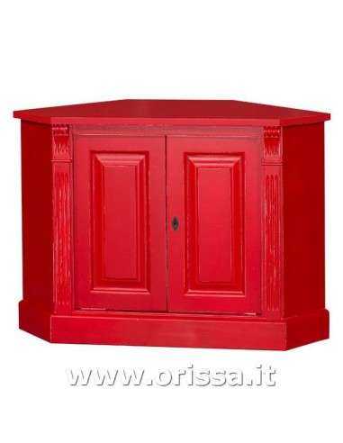 Credenza angolare bassa con 2 ante in legno stile country MS59B