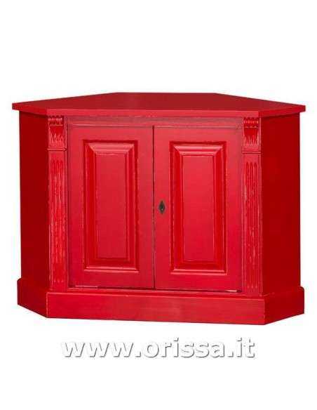 Credenza angolare bassa con 2 ante in legno stile country MS59B