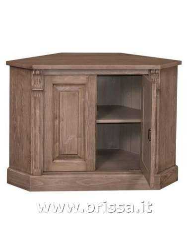 Credenza angolare bassa con 2 ante in legno stile country MS59B