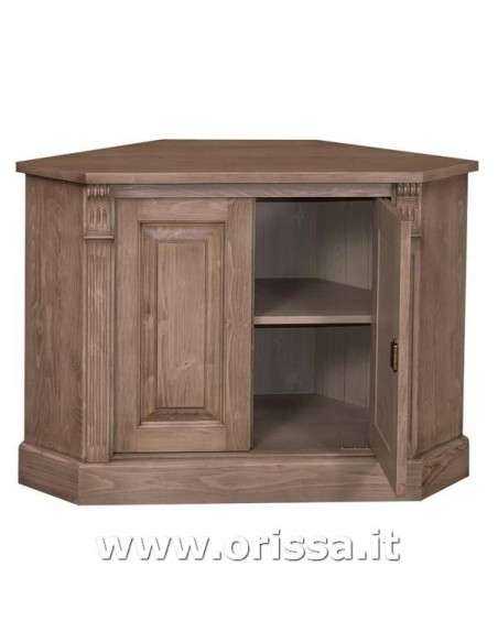Credenza angolare bassa con 2 ante in legno stile country MS59B