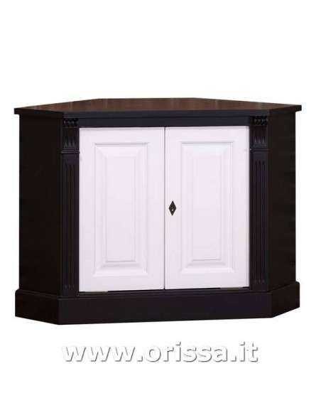 Credenza angolare bassa con 2 ante in legno stile country MS59B