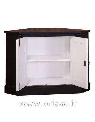 Credenza angolare bassa con 2 ante in legno stile country MS59B