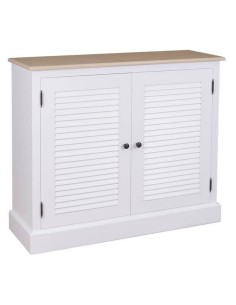 credenza bassa stile country con due ante a persiana legno colorato o naturale MS568