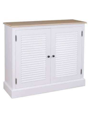 credenza bassa stile country con due ante a persiana legno colorato o naturale MS568