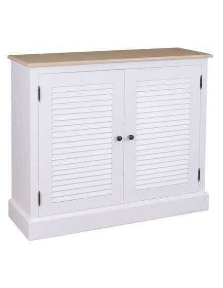 credenza bassa stile country con due ante a persiana legno colorato o naturale MS568
