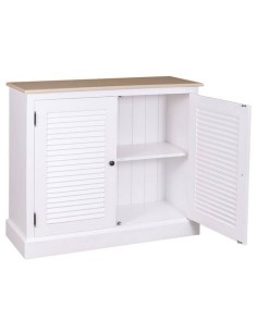 credenza bassa stile country con due ante a persiana legno colorato o naturale MS568 2