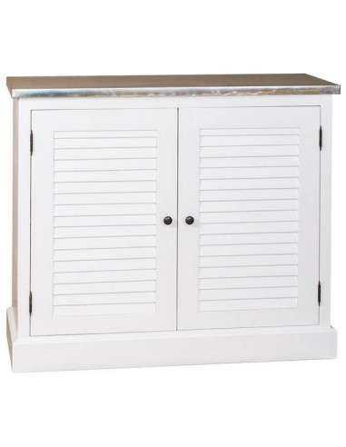 credenza bassa stile country con due ante a persiana legno colorato o naturale MS568