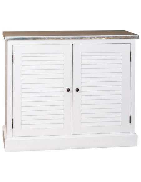credenza bassa stile country con due ante a persiana legno colorato o naturale MS568