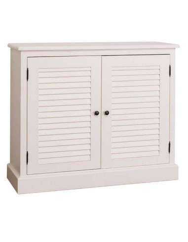 credenza bassa stile country con due ante a persiana legno colorato o naturale MS568