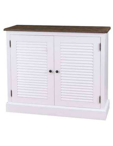 credenza bassa stile country con due ante a persiana legno colorato o naturale MS568