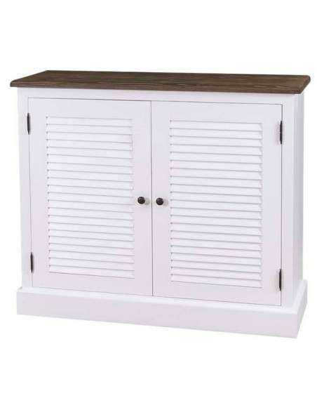 credenza bassa stile country con due ante a persiana legno colorato o naturale MS568