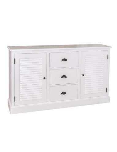 credenza bassa stile country con due ante a persiana con cassetti legno colorato o naturale MS569