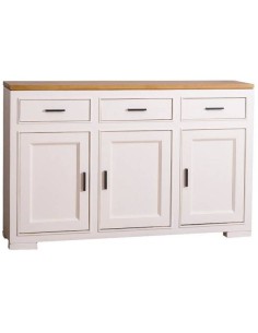 credenza bassa stile country con tre ante e tre  cassetti legno colorato o naturale MS638