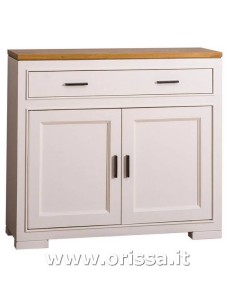 credenza bassa stile country con due ante e cassetto legno colorato o naturale MS637