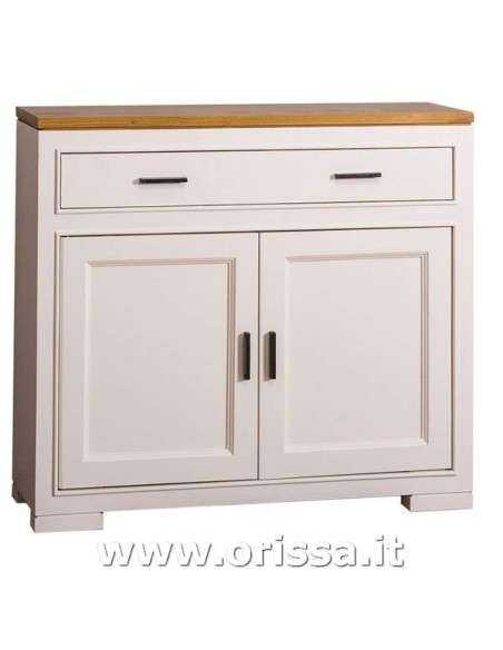 credenza bassa stile country con due ante e cassetto legno colorato o naturale MS637