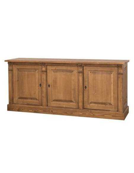 Credenza bassa country legno di pino colorata o grezza 179cm ms73b