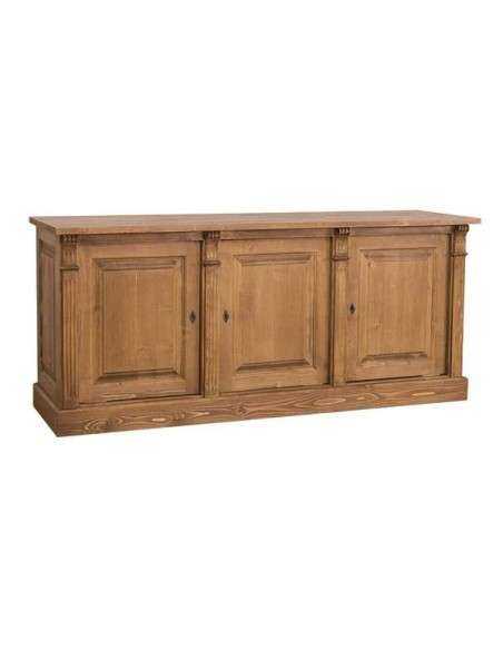 Credenza bassa country legno di pino colorata o grezza 179cm ms73b