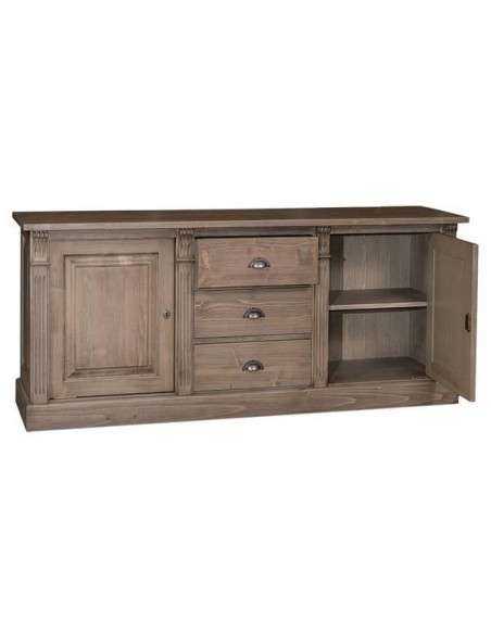 Credenza bassa country con ante e cassetti colorata o rustica MS56B