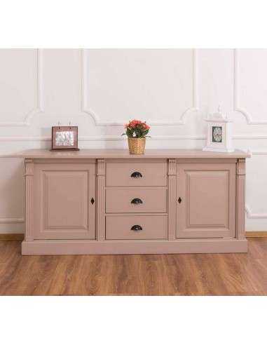 Credenza bassa country con ante e cassetti colorata o rustica MS56B