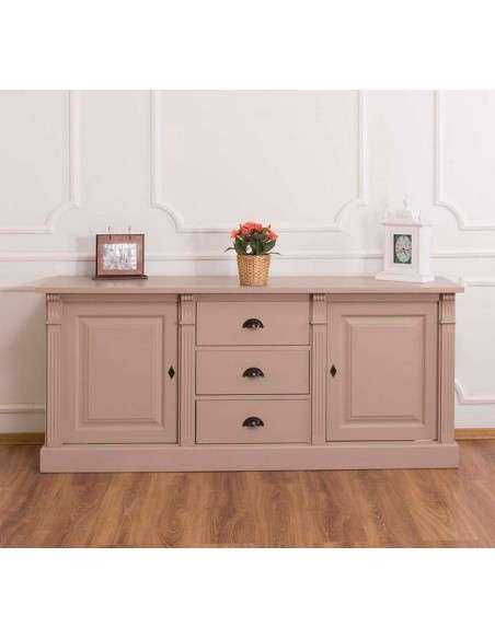 Credenza bassa country con ante e cassetti colorata o rustica MS56B