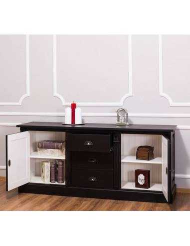 Credenza bassa country con ante e cassetti colorata o rustica MS56B