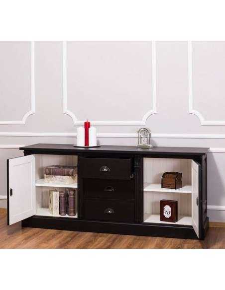 Credenza bassa country con ante e cassetti colorata o rustica MS56B