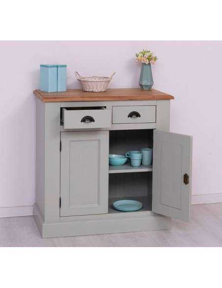 Credenza country colorata o rustica con doppia anta e due cassetti H93cm MS70B