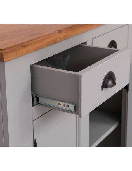 Credenza country colorata o rustica con doppia anta e due cassetti H93cm MS70B