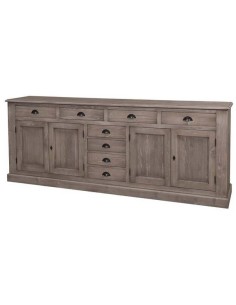 Credenza Bassa in Pino Massello Personalizzabile 239x47cm - Design con Cassetti MS404B