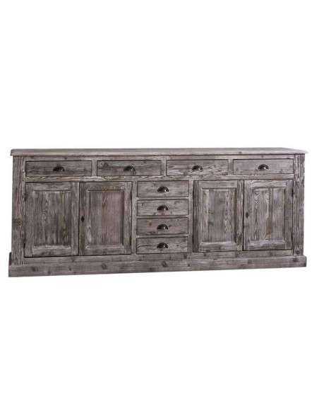Credenza Bassa in Pino Massello Personalizzabile 239x47cm - Design con Cassetti MS404B