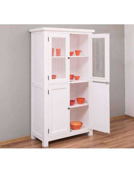 Credenza doppia anta chiuso e vetro colorata stile provenzale MS528