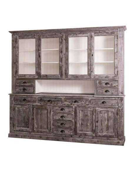Credenza due corpi ante e cassetti provenzale colorata MS404