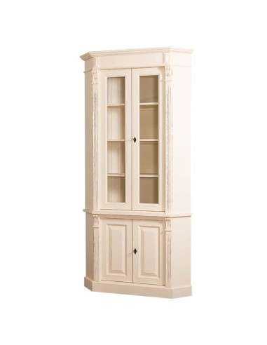 Credenza angolare alta in due moduli con 4 ante in legno stile country MS59B