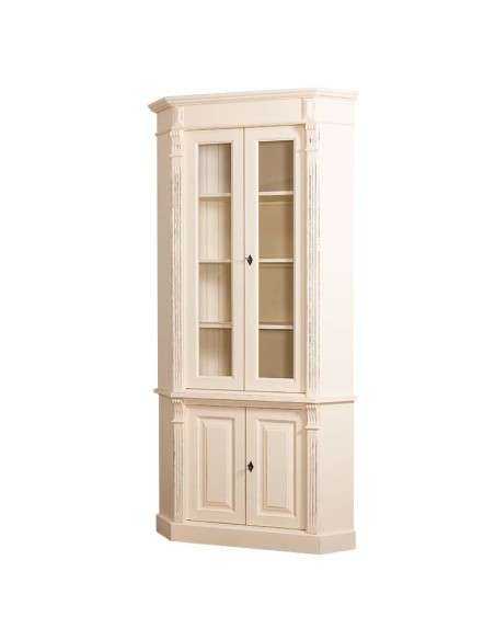 Credenza angolare alta in due moduli con 4 ante in legno stile country MS59B