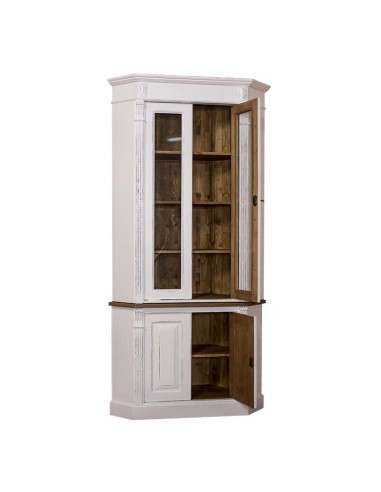 Credenza angolare alta in due moduli con 4 ante in legno stile country MS59B