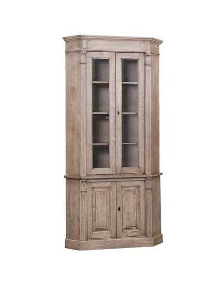 Credenza angolare alta in due moduli con 4 ante in legno stile country MS59B