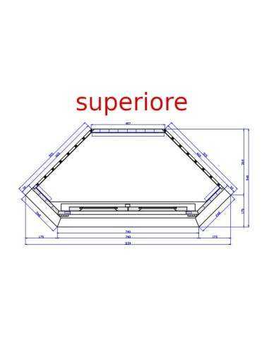 Credenza angolare alta in due moduli con 4 ante in legno stile country MS59B